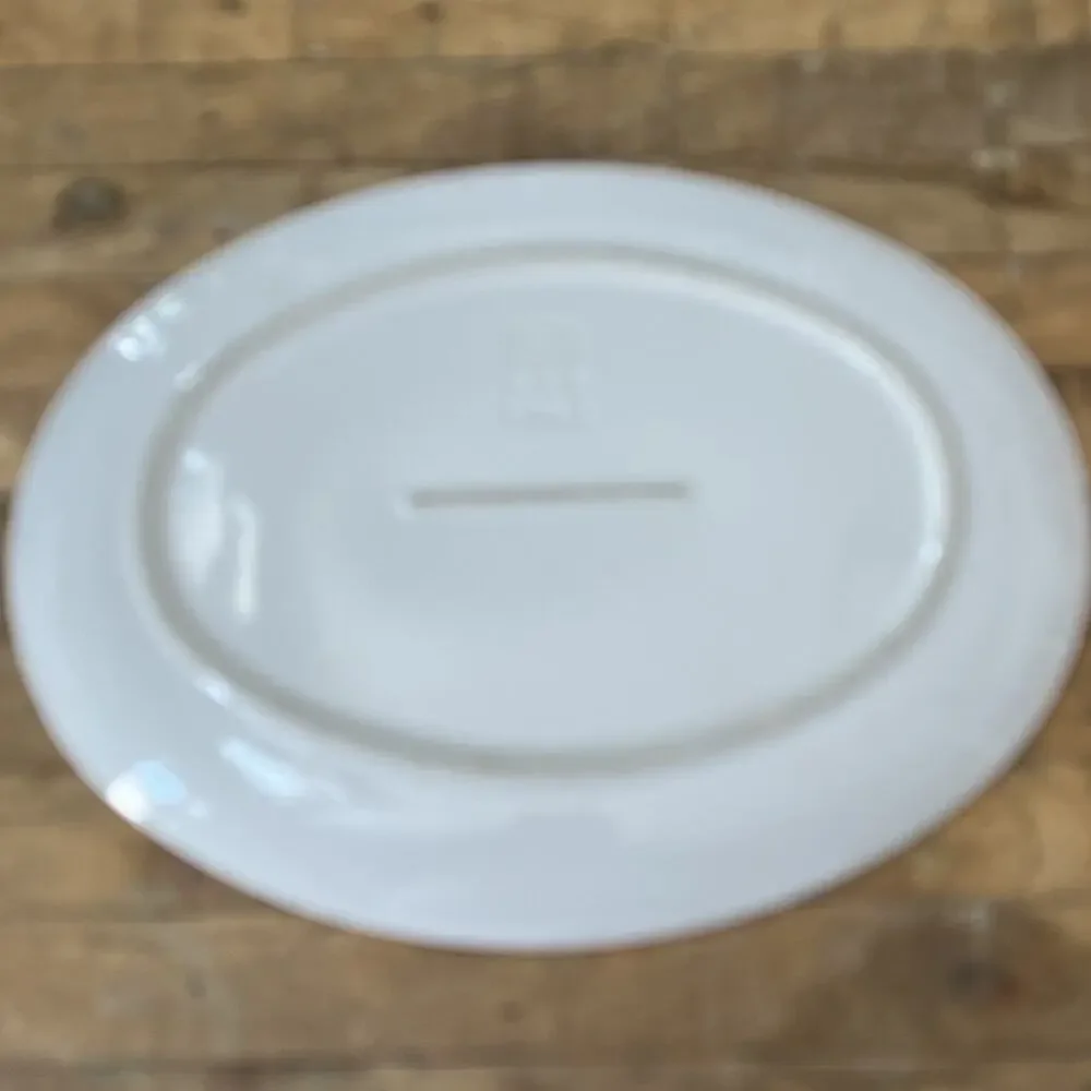 Vintage Hall China Oval 1940 WWII White Serving Platter 15